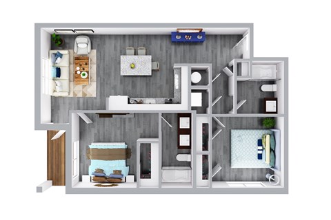 Unit B1 2  Bed   2  Bath   950 Sq. Ft. at Heartland View Apartments, Wentzville, MO